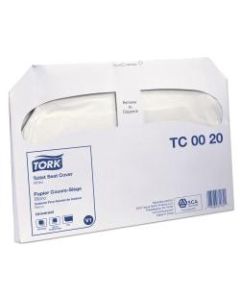 Tork Toilet Seat Covers, 14 1/2in x 17in, White, Carton Of 20