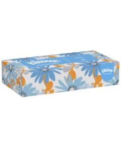 Kleenex 2-Ply Facial Tissues, FSC Certified, White, 125 Tissues Per Box, Case Of 48 Flat Boxes