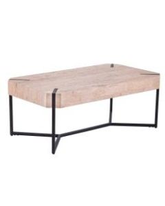 SEI Tansterne Modern Farmhouse Cocktail Table, 17inH x 43-1/2inW x 23-3/4inD, Natural/Black