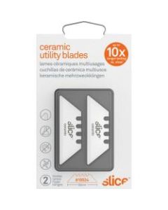 Slice Replacement Ceramic Utility Blades - 2.40in Length - Non-conductive, Non-magnetic, Rust Resistant, Reversible, Non-sparking - Zirconium Oxide - 2 / Pack - White