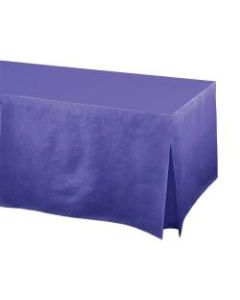 Amscan Flannel-Backed Vinyl Fitted Table Cover, 27inH x 31inW x 72inD, Purple
