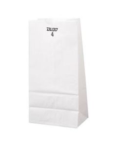 General Paper Grocery Bags, #4, 9 3/4inH x 5inW x 3 3/8inD, White, Pack Of 500 Bags
