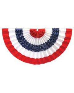 Amscan Flocked Patriotic Red White And Blue Star Bunting, 36in x 72in