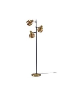 Adesso Clayton Tree Lamp, 66-1/2inH, Antique Brass/Matte Black