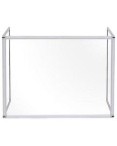 Bi-silque Desktop Divider Glass Barrier - 35.4in Width x 0.5in Depth x 23.6in Height x 53.2in Length - 1 Each - Aluminum - Glass