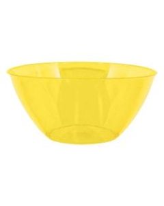 Amscan 2-Quart Plastic Bowls, 3-3/4in x 8-1/2in, Yellow Sunshine, Set Of 8 Bowls