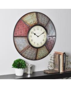 FirsTime Patchwork Round Wall Clock, 20 1/2in x 1 1/4in, Multicolor
