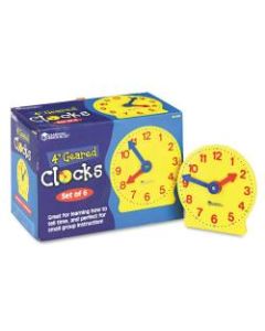 Learning Resources Geared Clocks, 4in, Set Of 6