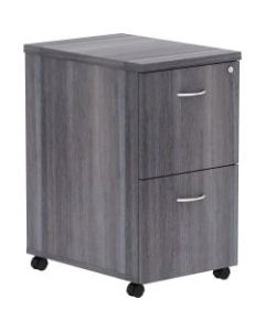 Lorell Essentials 22inD Vertical 2-Drawer Mobile Pedestal File Cabinet, Weathered Charcoal