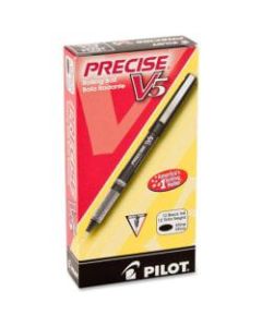 Pilot Precise V5 Liquid Ink Rollerball Pens, Extra Fine Point, 0.5 mm, Black Barrel, Black Ink, Pack Of 12