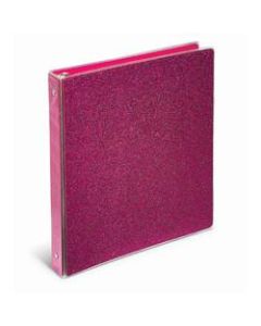 Office Depot Brand Fashion 3-Ring Binder, 1in Round Rings, Pink Glitter