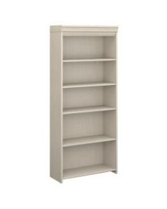 Bush Furniture Fairview 5 Shelf Bookcase, Antique White, Standard Delivery