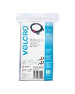 VELCRO Brand ONE-WRAP Thin Ties, 8in x 1/2in, Assorted Colors, Pack Of 100 Ties