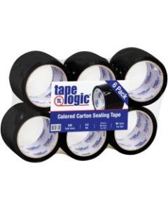Tape Logic Carton-Sealing Tape, 3in Core, 3in x 55 Yd., Black, Pack Of 6