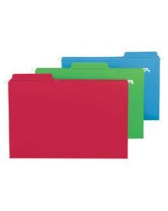 Smead FasTab Hanging File Folders, Legal Size, Assorted Colors, Pack Of 18