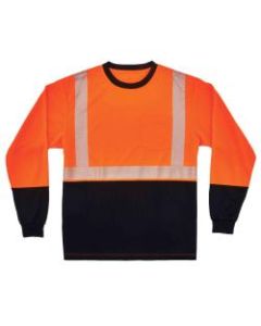 Ergodyne GloWear 8281BK Type R Class 2 Performance Long Sleeve T-Shirt, Small, Orange