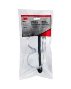 3M Goggle Chemical Splash, 91252H1-DC-10, Black Strap, Clear Lens