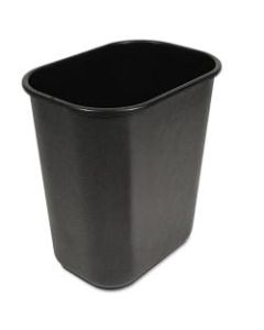 Boardwalk Soft-Sided Rectangular Prism Plastic Wastebasket, 28 Qt, 15inH x 11inW x 14 3/8inD, Black