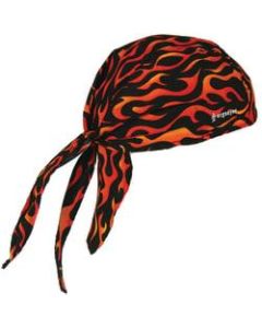 Ergodyne Chill-Its 6615 High-Performance Dew Rags, Flames, Pack Of 6 Dew Rags