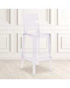 Flash Furniture Square-Back Ghost Bar Stool, Clear