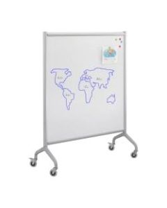 Safco Rumba Screen Dry-Erase Whiteboard, 54in x 42in, Aluminum Frame With Silver Finish
