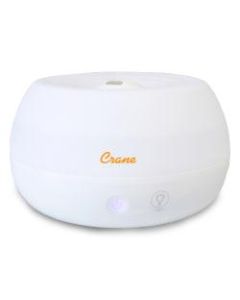 Crane Personal Ultrasonic Cool Mist Humidifier & Aroma Therapy Diffuser, 0.2 Gallons, 6 3/4in x 6 3/4in x 4 1/8in, White