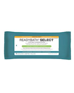 ReadyBath SELECT Medium-Weight Cleansing Washcloths, Antibacterial, Scented, 8in x 8in, White, 8 Washcloths Per Pack, Case Of 30 packs