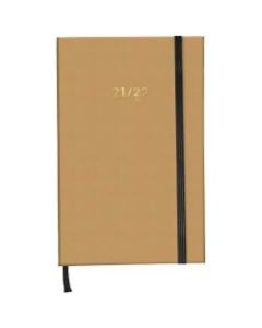 TF Publishing Leatherette Weekly/Monthly Planner, 5in x 8in, Camel, July 2021 To June 2022
