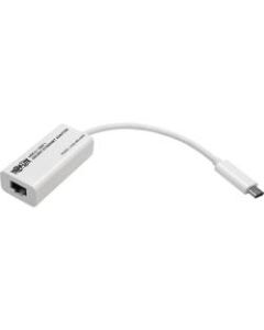 Tripp Lite USB-C to Gigabit Ethernet NIC Network Adapter 10/100/1000 Mbps White - USB 3.1 - 1 Port(s) - 1 - Twisted Pair