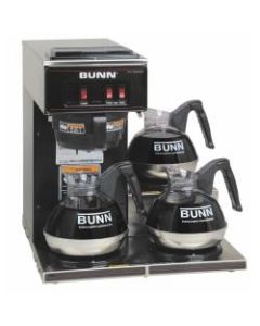 BUNN 12-Cup Low-Profile Pourover Coffee Brewer With 3 Warmers, Black