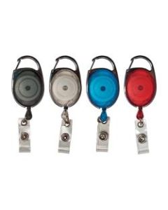 Advantus Retractable Carabiner-Style Badge Reel with Badge Strap, Assorted Colors, 20/PK