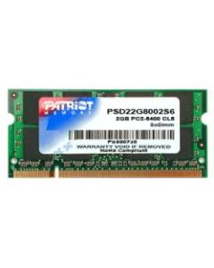 Patriot Signature DDR2 2GB CL6 PC2-6400 (800MHz) SODIMM - For Notebook - 2 GB (1 x 2GB) - DDR2-800/PC2-6400 DDR2 SDRAM - CL6 - 1.80 V - Non-ECC - Unbuffered - 200-pin - SoDIMM