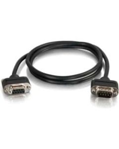 C2G 15ft Serial RS232 DB9 Cable with Low Profile Connectors M/F - In-Wall CMG-Rated - 15 ft Serial Data Transfer Cable - First End: 1 x DB-9 Male Serial - Second End: 1 x DB-9 Female Serial - 28 AWG - Black