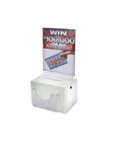 Azar Displays Plastic Suggestion Box, With Lock, Large, 6 1/4inH x 9inW x 6 1/4inD, White