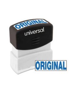 Universal Pre-Inked Message Stamp, Original, 1 11/16in x 9/16in Impression, Blue