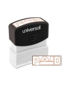 Universal Pre-Inked Message Stamp, Paid, 1 11/16in x 9/16in Impression, Red