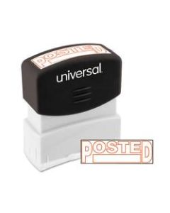 Universal Pre-Inked Message Stamp, Posted, 1 11/16in x 9/16in Impression, Red