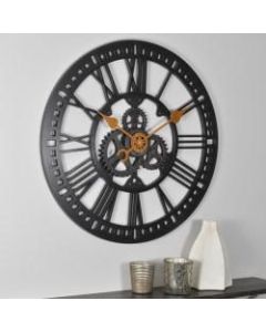 FirsTime Roman Gear Wall Clock, 24in, Oil-Rubbed Bronze