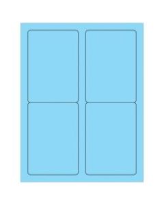 Office Depot Brand Labels, LL176BE, Rectangle, 3 1/2in x 5in, Pastel Blue, Case Of 400