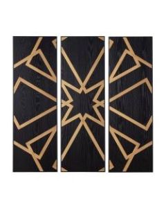 SEI Mavlani Decorative Wall Panels, 39-3/4inH x 6inW x 16inD, Black/Gold, Set Of 3 Panels