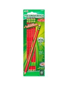 Ticonderoga Erasable Checking Pencils, 2.6 mm, Red, Pack Of 4 Pencils