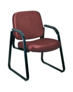 OFM Deluxe Anti-Microbial Vinyl Guest Chair, Wine/Black