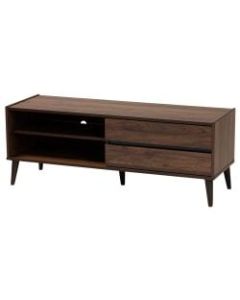 Baxton Studio Mid-Century TV Stand, 17-1/2inH x 47inW x 15-3/4inD, Walnut