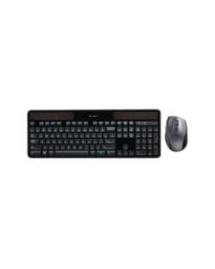 Logitech Wireless Keyboard & Mouse, Straight Compact Keyboard, Black, Right-Handed Laser Mouse, MK750