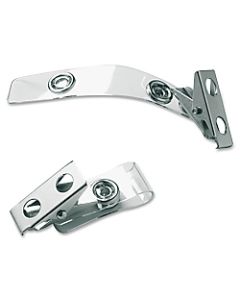 Baumgartens ID Strap Clip Adapters, Clear/Silver, Pack Of 25 (AbilityOne 8455-01-645-2727)