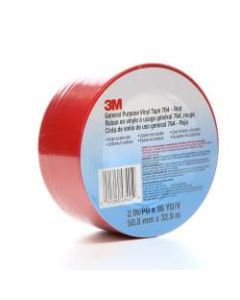 3M 764 Flagging and Marking Tape, 3in Core, 2in x 36 Yd., Red, Case of 24