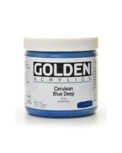 Golden Heavy Body Acrylic Paint, 16 Oz, Cerulean Blue Deep