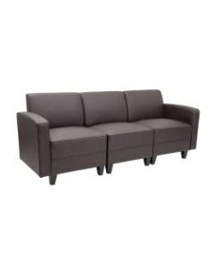 Boss Office Products 3-Seat Sectional Sofa With Arms, Bomber Brown/Mocha