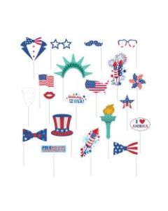 Amscan Patriotic Selfie Scene 21-Piece Photo Prop Kit, Multicolor