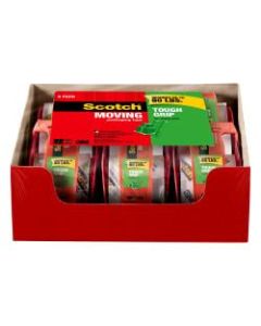 Scotch Tough Grip Moving Packing Tape With Dispensers, 1-7/8in x 22.2 Yd., Clear, Pack Of 6 Rolls